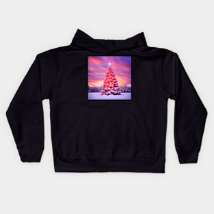 Magical Christmas Tree Wearing the North Star Kids Hoodie